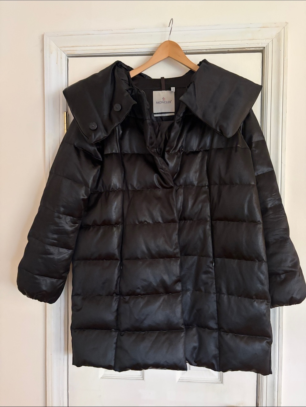 Moncler Premiere  Mathilda black Quilted Puffer Coat large Collar size 3